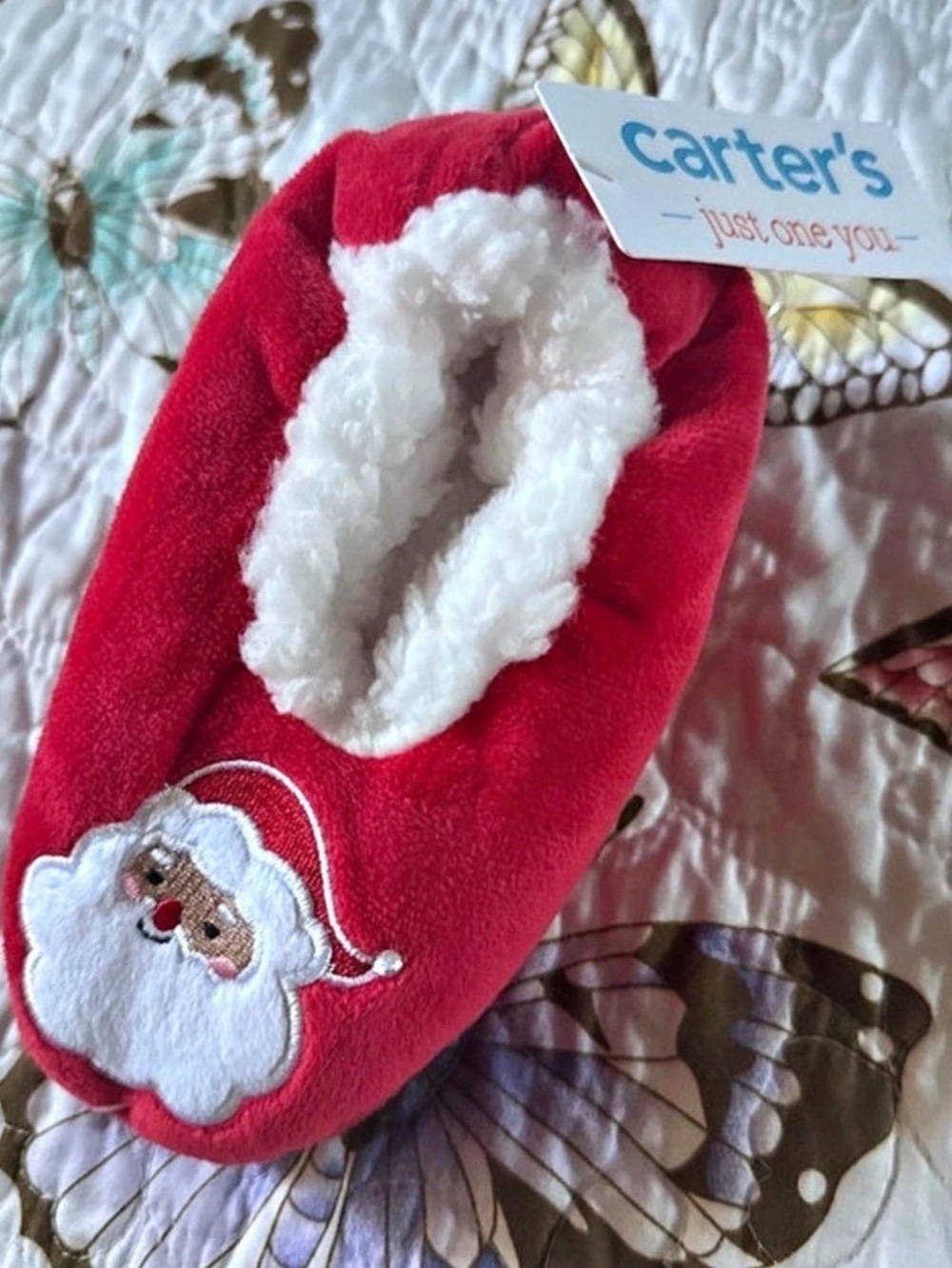 Carter's Santa slippers Red Kids 4-5T NWT